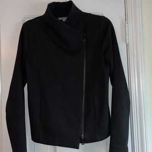 Vince moto-style black knit jacket